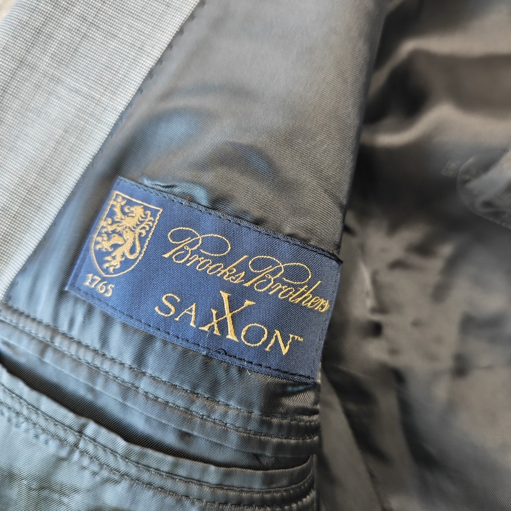Brooks Brothers 1818 Fitzgerald Men's 44L Taupe Gray Saxxon Suit And Pants 38x32 - Picture 15 of 16